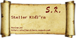 Steller Klára névjegykártya